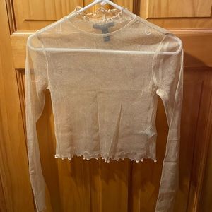 Shimmery gold mesh shirt. Size Medium